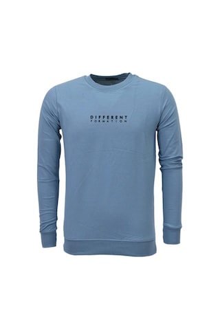 Erkek Spor Mevsimlik Sıfır Yaka Sweatshirt Bgl-st03933 Mavi