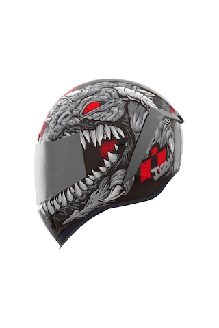 Icon Airform Krayola Kreep Mıps Kapalı Motosiklet Kaskı Siyah Gri Kırmızı