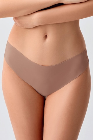 Kompedan Kadın String Lazer Kesim Slip Külot Cappuccino 9207 Kahverengi