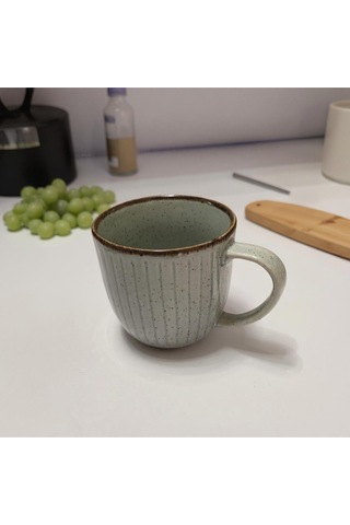 Vintage Seramik Kahve Kupası Gri