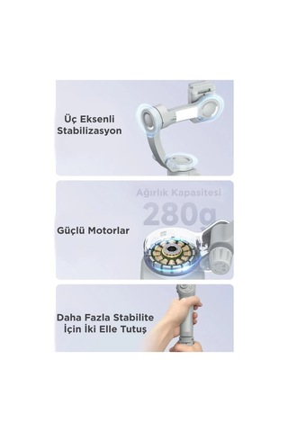 Özel Üretim Tripod Gimbal Selfie Çubuğu M01 Gri Vlog Standı Mobil Stant Çekim Aparatı
