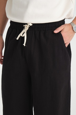 Redline Erkek Baggy Fit Rahat Kesim %100 Pamuk Yumuşak Dokulu Şort Kapri Siyah