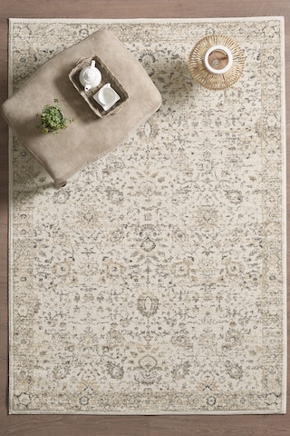Mariesse Home Asır Serisi Vintage Modern Dokuma Salon Oturma Odası Halısı Bej