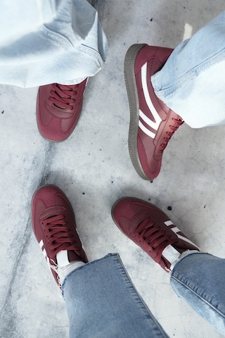 Muggo Garcia Garantili Unisex Ortopedik Günlük Bağcıklı Yürüyüş Koşu Sneaker Spor Ayakkabı Bordo