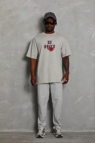 Modi Erkek Baskılı T-shirt Kısa Kol Bisiklet Yaka Regular Fit Rahat Kalıp Günlük Tişört - Gri - Mymg185489