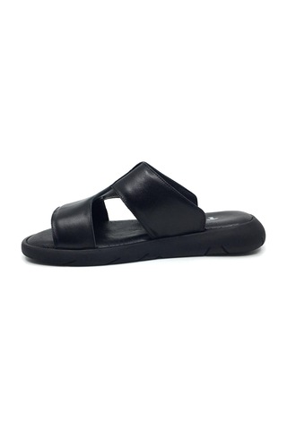 Taşpınar %100 Hakiki Deri İçi Dışı Ortopedik Erkek Yazlık Rahat Dikişsiz Terlik 40-45 Siyah