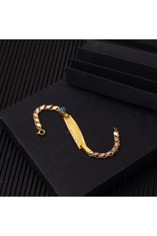 Bilezikci Hediyelik İsim Yazılabilen Çocuk Künyesi BLKNS8K22128 Sarı Altın