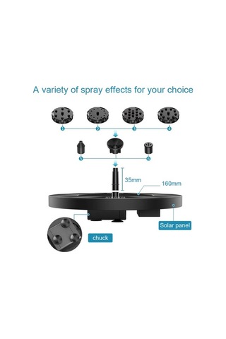 Fortunelane Güneş Enerjili 190l/saat Akışlı 6 Fişli Havuz Fontanı - Bahçe, Park