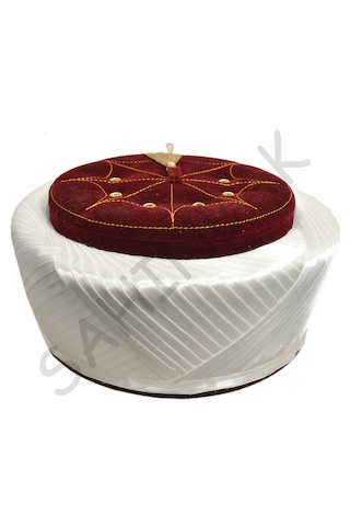 Şahinbak Lüks Yumuşak Sarık,kadife Yumuşak Sarık, Takke, Fes, Cübbe,59 Cm Bordo
