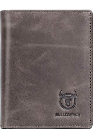 Hangfox Erkek Deri Cüzdan, 15 Kartlık, 2 Para Çantası, Kimlik Penceresi, Anti-kaçırma, Gri Renk, Kalın Ve Sağlam Tasarım Gri