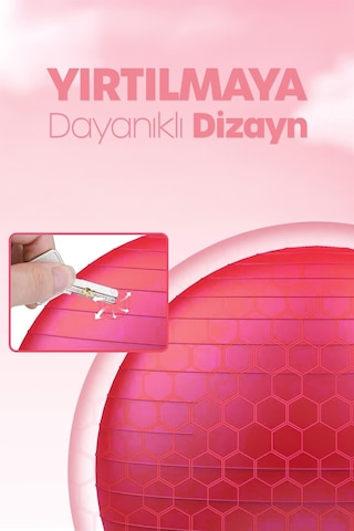 65 Cm Pilates Topu Ve Pompa Seti 155-170 Cm Boy İçin Uygun Dayanıklı Anti-slip Kırmızı