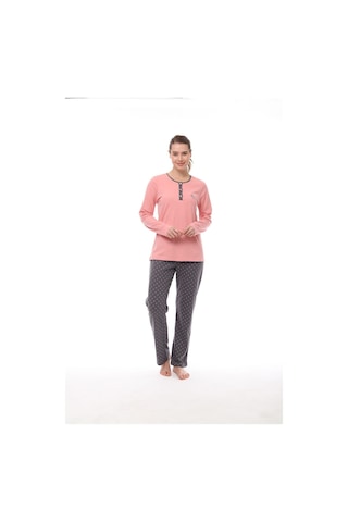 Pijadore 1538 Kadın Yaka Düğmeli Uzun Kollu Pijama Takım 001