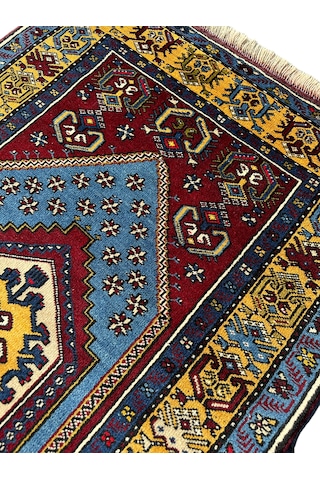 El Dokuma Sıfır Yahyalı Halısı 103x175 Kök Boya Yolluk Yün Halı Kırmızı