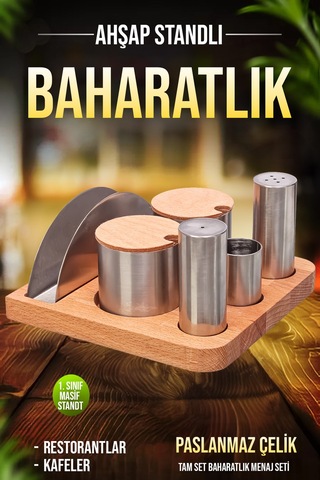 6'lı Paslanmaz Çelik Baharatlık Şekerik Menaj Seti Kafe Ve Restorant Baharatlık Seti Diğer