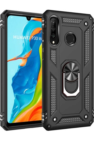Huawei P30 Lite Kilif Zore Vega Kapak-Siyah 525293448