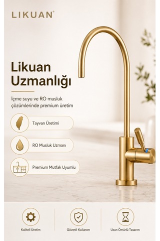 Ncps883cp-l Led Göstergeli Krom Arıtma Musluğu Premium Ro Musluk Altın