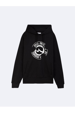 Little Big Ltb Bayena Baskılı Kapişonlu Sweatshırt Siyah