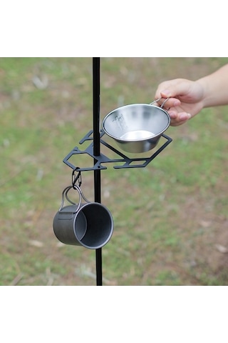 Novahub Depolama Rafı Sierra Kase Destek Plakası Açık Alan Sofra Gereçleri, Hafif Braket, Taşınabilir Kamp Piknik Bardak Depolama Tepsisi Siyah Siyah