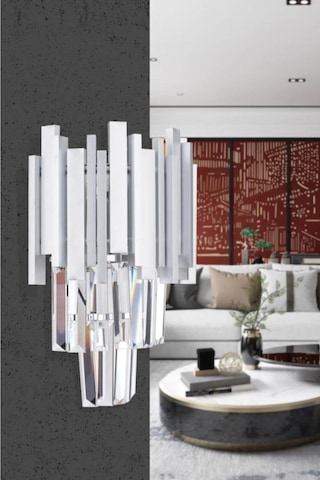 İstanbul Avize Vera Gümüş Lüx Tabut Taşlı Aplik