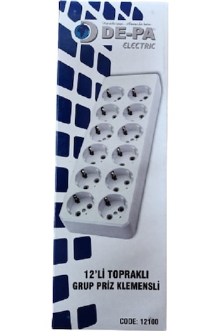 12'li (ONİKİLİ) Topraklı Klemensli Grup Priz