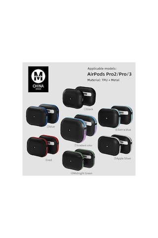 Movenchy - 879 - Apple AirPods Uyumlu Pro 2 2.nesil Mo-a8 Armor Kılıf - Glblseme - - Siyah