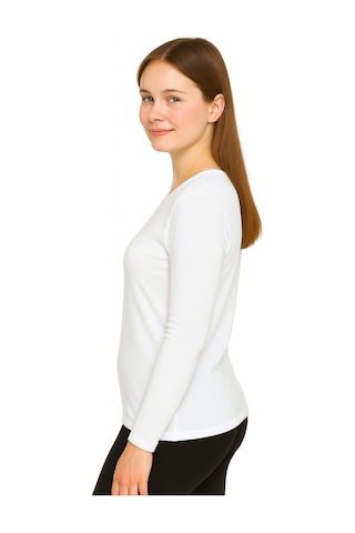 Par Lingerie Uzun Kol Bisiklet Yaka Atlet Body Beyaz
