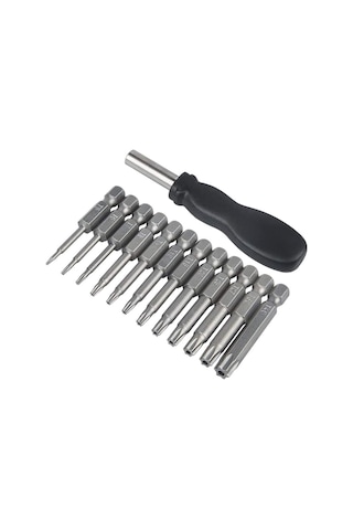 Dinosaurs 12 Paket Torx Başlı Tornavida Ucu Seti 1/4 Inç Hex Shank T5-t40 Yıldız Tornavida Alet Kiti 1 Paket Saplı