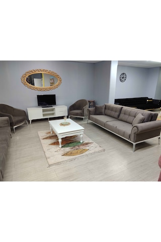 Zerafet Chester Koltuk Takımı Kahverengi