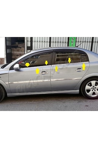 Opel Vectra C Krom Cam Çıtası 2002-2009 4 Parça Paslanmaz  Çelik