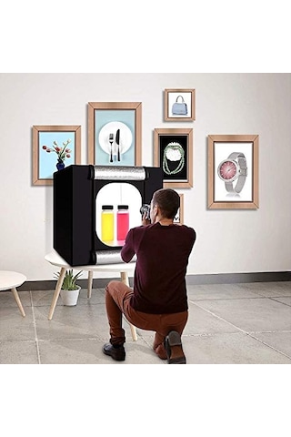 Triline 60x60cm Profesyonel Stüdyo Led Işıklı Ürün Fotoğraf Çadırı