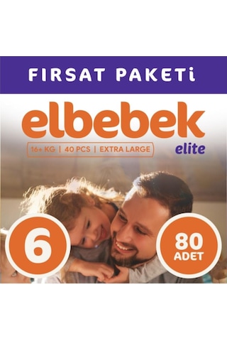 Elbebek Elite Bebek Bezi 6 Numara XLarge Fırsat Paketi 80 Adet 2'li