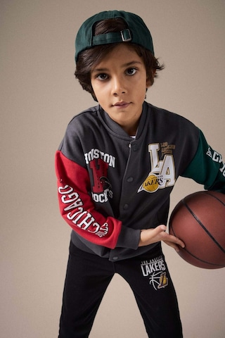 Defacto Erkek Çocuk Nba Current Teams Kolej Yaka Sırt Baskılı Bomber Ceket E8845a825auar31 Antrasit
