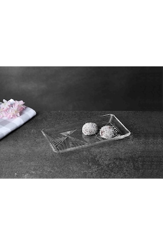 Paşabahçe Madlen Dikdörtgen Tatlı Tabağı - 2'li - 22cmx12cm Sku: Smg8690010163134 Açık Mavi