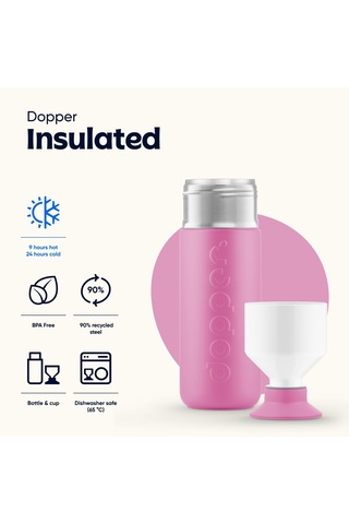 Dopper Insulated Yalıtımlı Termos Şişe 580 Ml - Pelikan Pembesi Pembe / Beyaz
