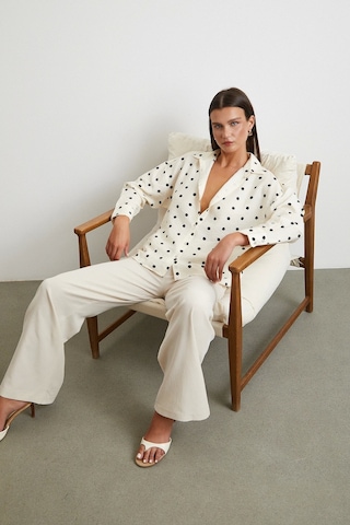 Puantiyeli Oversize Gömlek Siyah Siyah