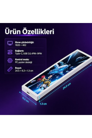 9.2 İnç Kasa İçi Ips Ekran Beyaz Renk