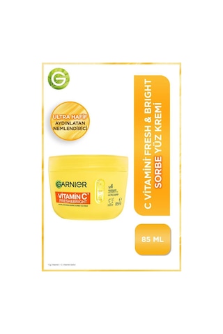 Garnier C Vitamini Fresh & Bright Aydınlatıcı Nemlendirici Sorbe Yüz Kremi 85 Ml, Vegan & Cruelty Free 3600542663069-11157