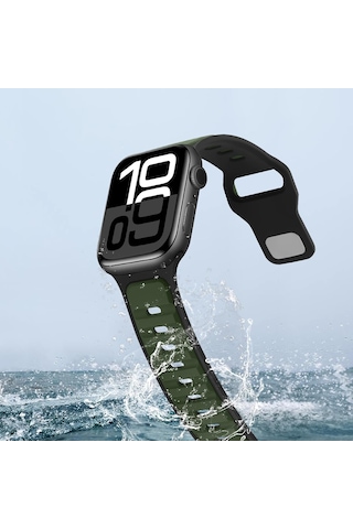 Apple Uyumlu Watch 42mm 44mm 45mm S10 46mm Ultra 49mm Çift Renkli Spor Silikon Kordon Nefes Alabilir