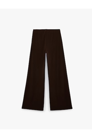 Koton Sandy Kumaş Bol Paça Pantolon Kahverengi 7wak40020ek Kahve