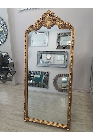 Ayna Denizi Princess Gold Model Altın Renk Dekoratif Ayaklı Boy Aynası Altın