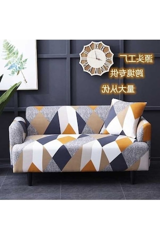 Willowhaven Kolay Esnek Kılıf - Kalın Poly. Kumaş - 90-140cm Koltuk İçin - Tilki Gri Sarı Gri - Sarı Gri - Sarı