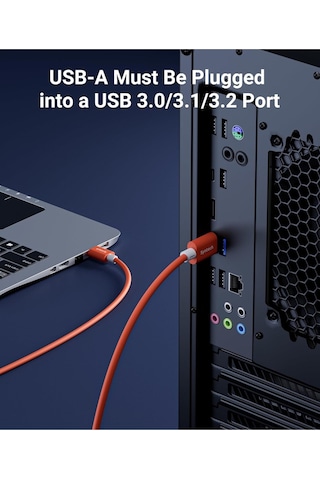 5 M Usb-c Vr Kablo Quest2/quest Pro/pico 4 Uyumlu Yüksek Hızlı Bağlantı Kablosu Turuncu