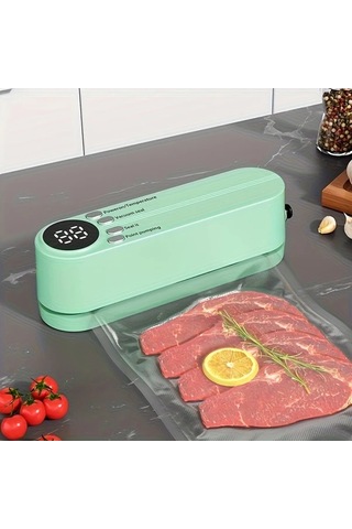 Boatshop1 Beyaz Cok Fonksiyonlu Otomatik Gida Muhurleyici Atistirmalik Sizdirmazlik Vakum Makinesi Tasinabilir Kompakt Tasarim Mutfak Ve Piknik Icin