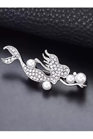 Bijoubijou Takı Broş Denizkızı 245830385 Gri