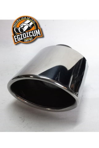 60 Mm Tekli Krom Oval Yassı Kesik Sessiz Egzoz Ucu Eksoz 1 Adet--egzozcum