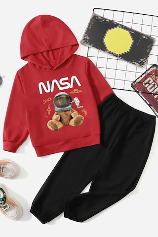 Uyguntarz Çocuk Nasa Bear Eşofman Takımı Kırmızı