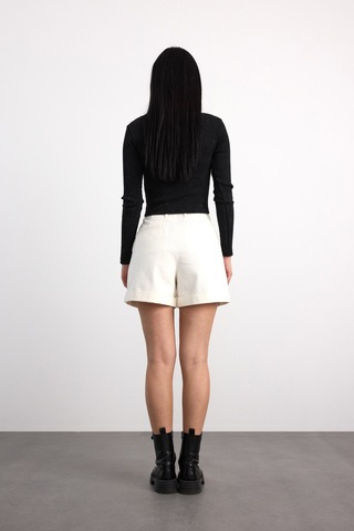 40407-73213 Kadın Gabardin Şort 40407-73213 Ekru