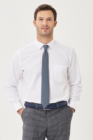 AC&Co / Altınyıldız Classics Erkek Beyaz Kolay Ütülenebilir Comfort Fit Geniş Kesim Klasik Yaka Gömlek Beyaz