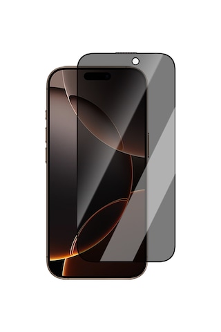 Apple Uyumlu iPhone , , 16 Pro Caseworld Ultra-thin Serisi Tmq Privacy 0.15mm 3d Cam Ekran Koruyucu Uygulamalı Siyah