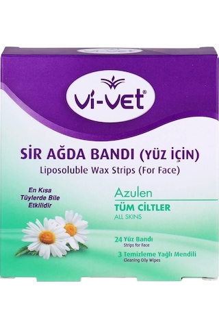 Vi-Vet Azulen Tüm Ciltler için Yüz Bölgesi Sir Ağda Bantları 24'lü